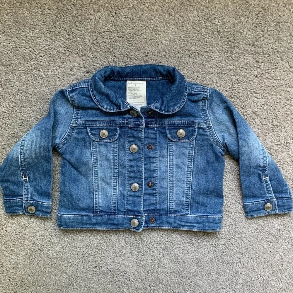 Denim jacket and baby Onesies Lot